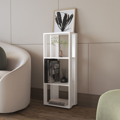 White Melamine 3-Tier Minimalist Open Display Bookcase