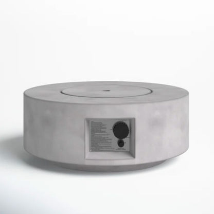 11" H x 30" W Fiber Reinforced Concrete Propane Gas Outdoor Fire Pit Table with Lid