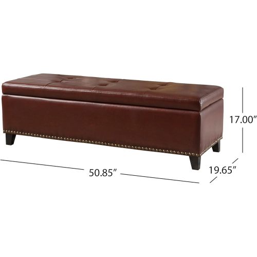 Ottoman with Storage, 51 Inch Large Ottomans Storage Bench, Upholstered End of Bed Bench with Hinged Lid, Long Foot Rest Stool for Living Room Bedroom
