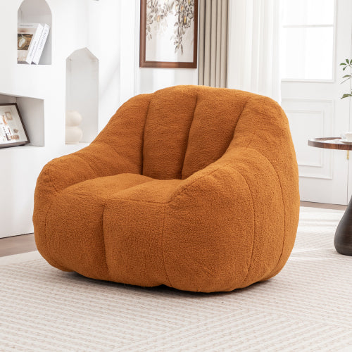Faux-Fur Tufted Memory-Foam Bean-Bag Chair with Filler 37.4 inch x33.9 inch x32.3 inch  for Dorm Apartment Living-Room