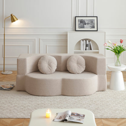 Khaki TwinSize Folding Floor SofaBed Futon Loveseat,No Assembly