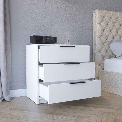 3 Drawers Dresser,-White