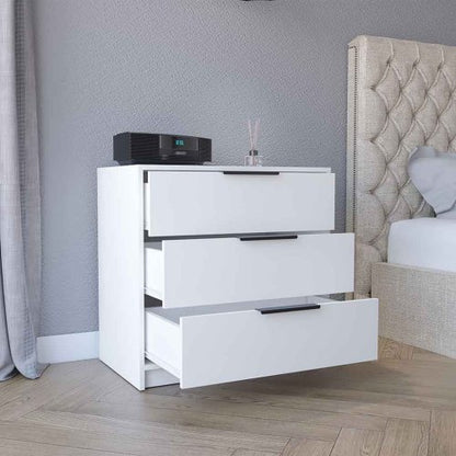 3 Drawers Dresser,-White