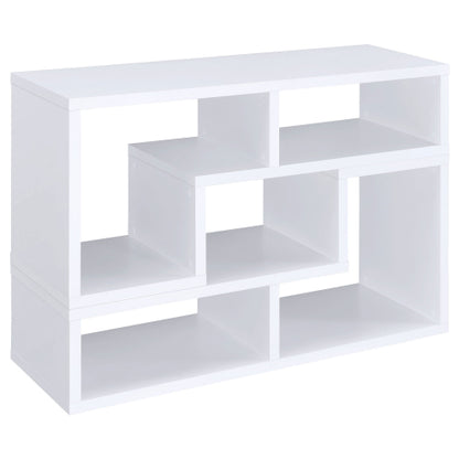 White Multi-purpose Convertible Bookcase L-Shaped Combined Storage TV Cabinet