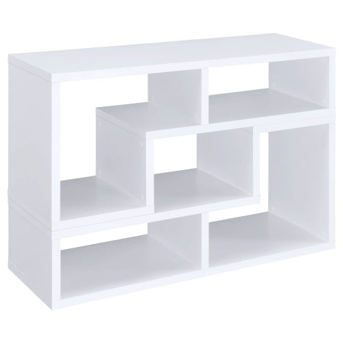 White Multi-purpose Convertible Bookcase L-Shaped Combined Storage TV Cabinet