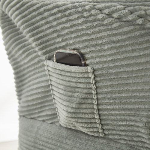 Lazy Chair with Ottoman, Modern Lounge Accent Chair with Armrests and a Side Pocket