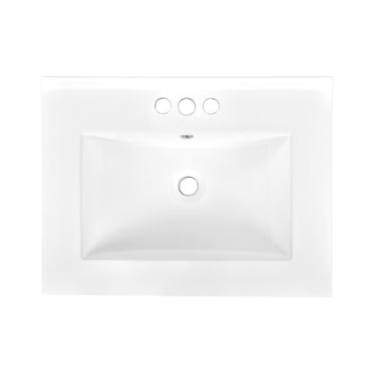 24'' Bathroom Vanity with Top Sink, 2-Tier Modern Bathroom Storage Cabinet, Single Sink Bathroom Vanity, Large Storage Shelves