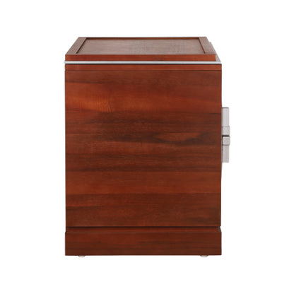Mid-Century Modern Nightstand, 2 Drawers Wide Sofa Side Table,Wood Diamond Shaped End Table with Storage,Closet with Heavy Duty Base,Small Bedside Table for Bedroom,Living Room,Entrance, Dark Brown