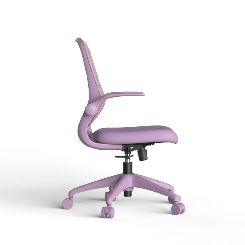 Ergonomic Color Office Chair 300lb (About 149.7kg), Home Office, Mesh Back, Integrated Molded Foam, Comfortable Sitting, Flipping Armrest, Fireproof, Rotating, Lifting Multifunctional Chair (Purple)