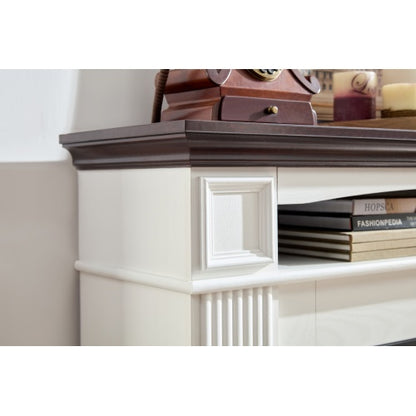 Corner Mantel Cabinet for Living Room or Bedroom with 23 inch Fireplace Insert Heater for the Perfect Ambiance