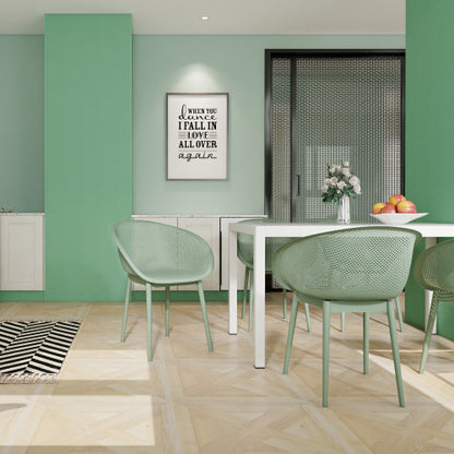 Holiday - 2-Pack Modern Lounge Chairs – Indoor/Outdoor All-Weather PP Plastic, Lightweight for Patio, Beach, Living Room (Pale Green)