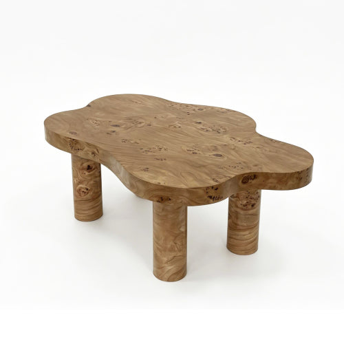 40inch  Burl Wood Cloud Coffee Table, Natural