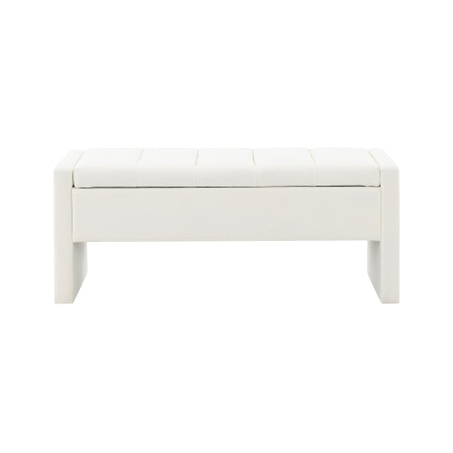 Modern Bed End Bench with Storage,Upholstered Large Foot Rest Stool, Comfy Window Vanity Bench for Living Room,Bedroom,Dorm,Coffee Table,Linen Beige