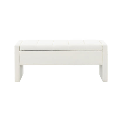 Modern Bed End Bench with Storage,Upholstered Large Foot Rest Stool, Comfy Window Vanity Bench for Living Room,Bedroom,Dorm,Coffee Table,Linen Beige