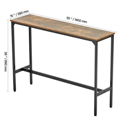 Bar Table Height Pub Table Cocktail Coffee Counter Kitchen Dining 55x15x39 in