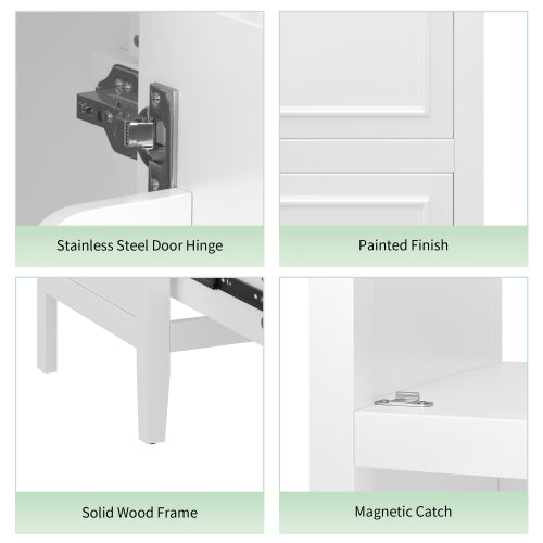 20" Bathroom Vanity with Sink, Bathroom Cabinet with A Door, Door Shelf Storage and Adiustable Foot Pads, A Drawer, White