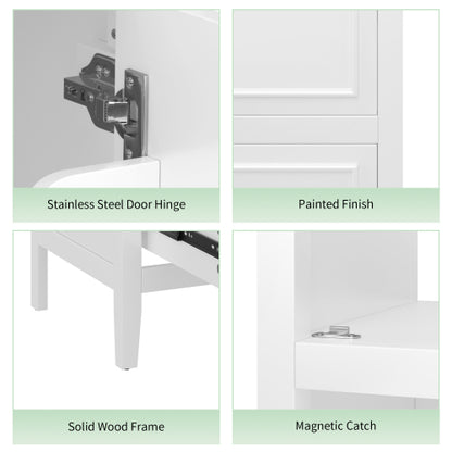 20" Bathroom Vanity with Sink, Bathroom Cabinet with A Door, Door Shelf Storage and Adiustable Foot Pads, A Drawer, White