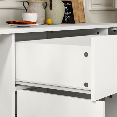 Sideboard Buffet Cabinet with Storage, Large Kitchen Storage Cabinet with 1 Drawer and 4 Doors, Modern Coffee Bar for Kitchen Dining Room, White