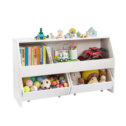 Wooden Toy Storage Organizer with Drawers for Kids Bedroom