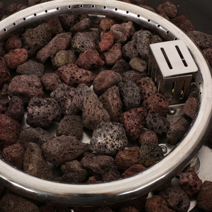 Outdoor 31" WPC Base Square Propane Fire Pit - 40,000 BTU, Brown