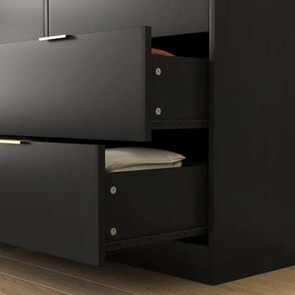 Simply Modern 6-Drawer Dresser, Chest of Drawers for Bedroom, Living Room, Hallway, and Entryway - Large Storage Cabinet Black