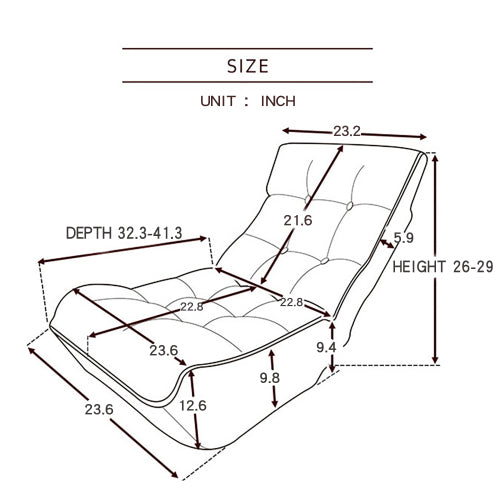 Japanese-Style 4-Position Adjustable Floor Lazy Recliner Sofa Chair