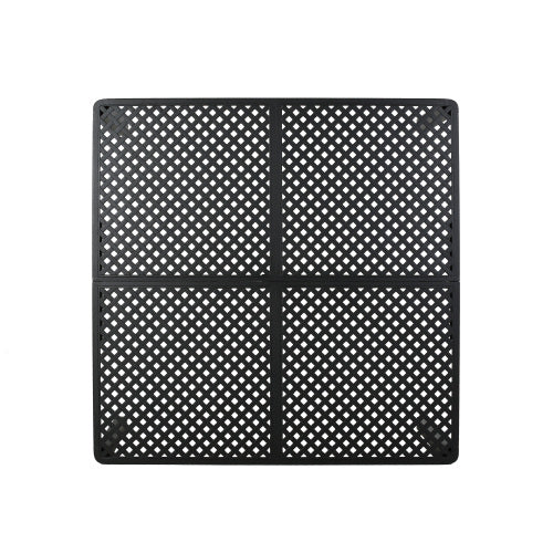 Outdoor Modern Aluminum Dining Table with Woven Accents, Antique Matte Black