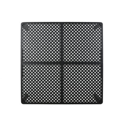 Outdoor Modern Aluminum Dining Table with Woven Accents, Antique Matte Black