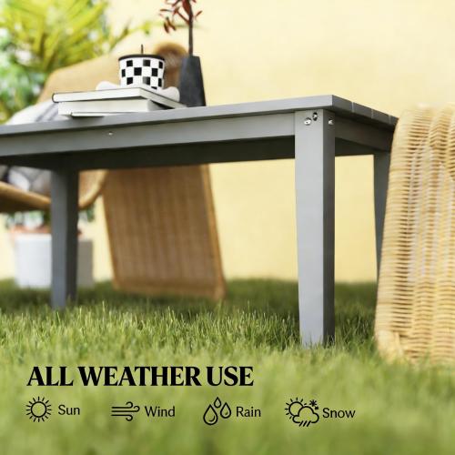 Outdoor Gray Table,Rectangle Outdoor Coffee Table