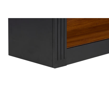 Arched 4-Shelf Tall Wood Bookcase Open Display Storage Shelf Black
