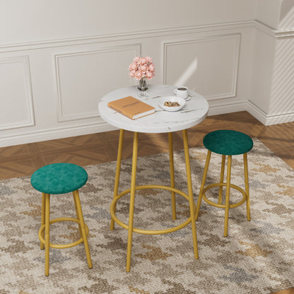 3-Piece Bar Table Set with 2 Bar Stools Modern Pub Table