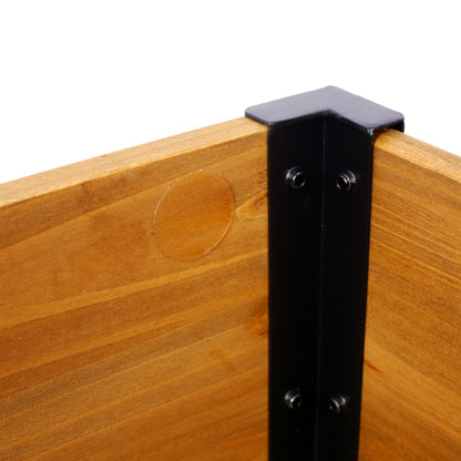 Raised Garden Bed, Metal Leg Wood Planter Boxes with Folding Storage Shelf