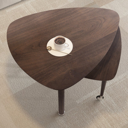 360° Rotatable Coffee Table, Walnut Veneer, Large Size