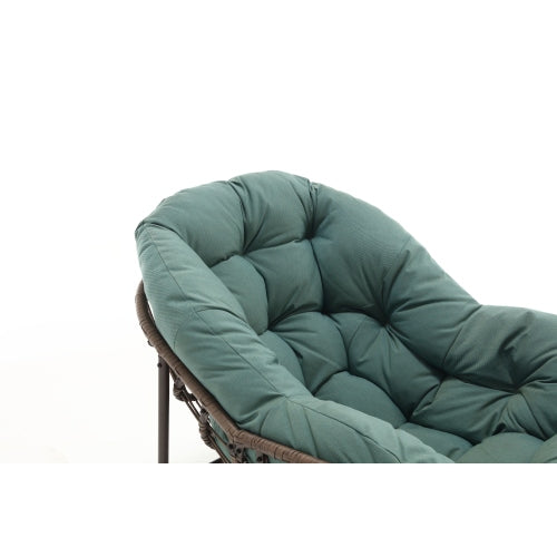 Outdoor Rocking Chair, Patio Oversized Wicker Egg Rocking Chair, Indoor & Outdoor Comfy Rocker Chair with Thick Cushion