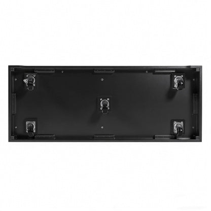 53 Inch Rolling Kitchen Island with Thick Top Drawers & Spice Rack Black