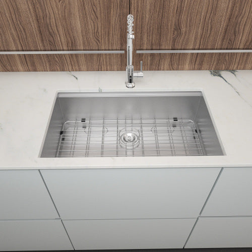 30" Undermount Kitchen Sink - 30*19*9 inch Kitchen Sink Undermount Single Bowl 16 Gauge Stainless Steel Ledge Workstation Kitchen Sinks
