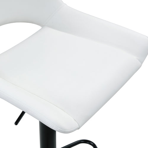 Modern Swivel Adjustable Bar Stools Set - 2 Pack, White PU Material, with Footrest, Holds Up to 250 lbs, Suitable for Home Bars and Kitchen Islands