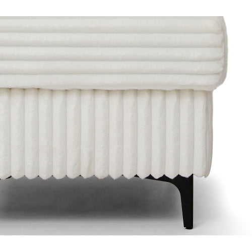 Contemporary Upholstered Ottoman, Compact Multiuse Padded Footrest & Accent Seat for Bedroom Living Room