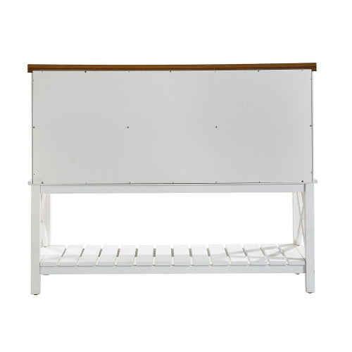 Bar cabinet Console Table with 2-Door Cabinet & 1 Drawers, Coffee Bar, Wine rack,Entryway Table with Storage Shelf, Sofa Tables Buffet Sideboard for Kitchen, Hallway, Dining, Living Room, White