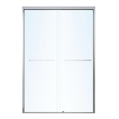 44-48*72 INCH Frame Double Sliding soft-close Shower Doors, Bathroom Sliding Shower Door, (6mm) Thick SGCC Tempered Glass Door For Bathroom Door ,Brushed Nickel