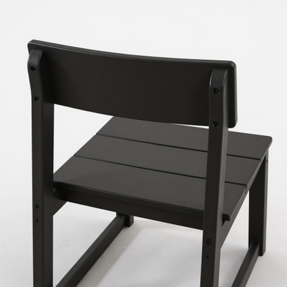 2-Pack Black HDPE outdoor & garden backres Modernist Designt chairs