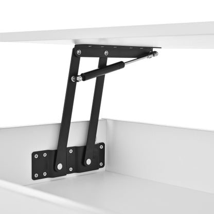 39.3inch  Lift Top Coffee Table with LED Lights, White