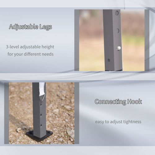 Outsunny 10' x 19.2' Pop Up Canopy Tent, Heavy Duty Tent for Parties, Outdoor Instant Gazebo Sun Shade Shelter with Carry Bag for Catering, Events, Wedding, Backyard BBQ, White