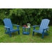 Lounge chair dark blue color, suitable for all seasons: Outdoor lounge chair, made of sturdy HIPS material, equipped with 304 stainless steel accessories.