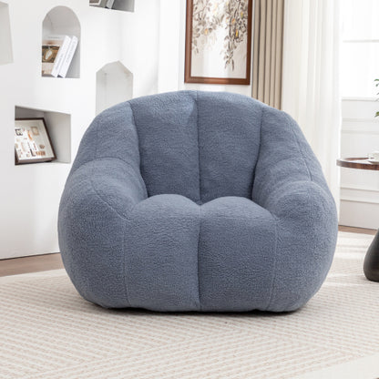 Tufted Faux-Fur Memory-Foam Bean Bag Chair for Dorm, Apartment & Living Room