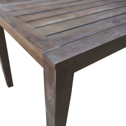 7 Pieces Acacia Wood Outdoor Dining Set with Cushions,Modern 6 Chairs and 1 Large Table, Dining Furniture Set for Lawn, Backyard, Garden Deck,Poolside