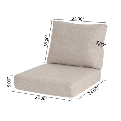 Noah Outdoor Club Chair Cushion Set, Seat Cushion and Back Cushion, Beige