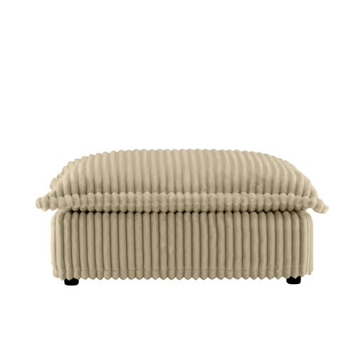 Camel Corduroy Modular Ottoman, High Resilience Sponge Foot Stool with Removable Washable Cover