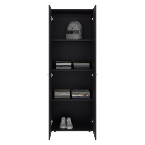Armoire 66.9" H, 2 Doors, 4 Shelves, Black Wengue - Bedroom