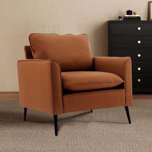 Cat-Paw Faux-Leather Single Accent Sofa Chair Nordic Retro Light-Luxury Side Chair for Living-Room Balcony Bedroom